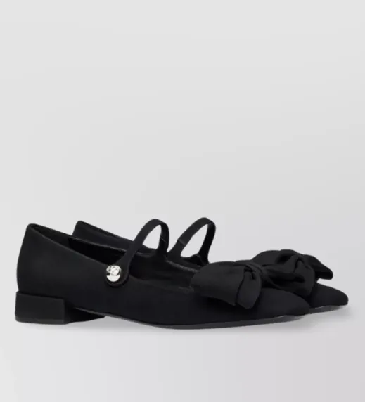 Silk Bowjane Mary Jane Ballerina Shoes